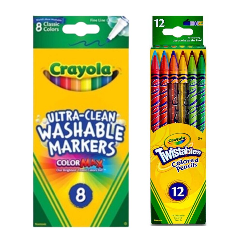 Crayola Art Set - Washable Markers & Twistables Colored Pencils Bundle
